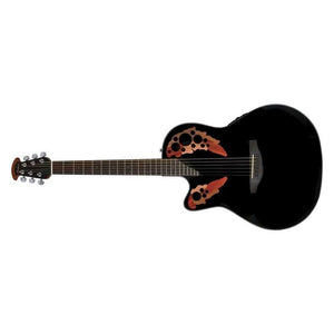 Ovation CE44L-5 Celebrity Elite Left-Handed Acoustic/Electric Guitar-Black-Music World Academy