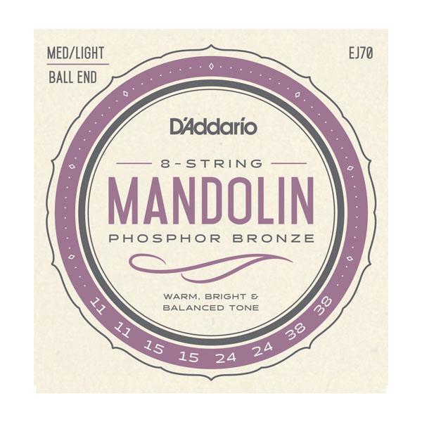 D'Addario EJ70 Phosphor Bronze Mandolin Strings Ball End Medium/Light 11-38-Music World Academy