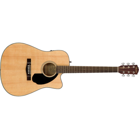 Fender CD-60SCE Dreadnought Acoustic/Electric Guitar-Natural-Music World Academy