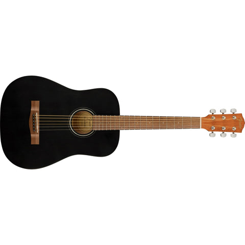 Fender FA-15 3/4 Size Steel String Acoustic Guitar with Gig Bag-Black-Music World Academy