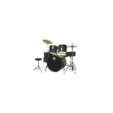 RB RB-JR5-SBK 5-Piece Junior Drumset with Stands & Cymbals-Sparkle Black-Music World Academy