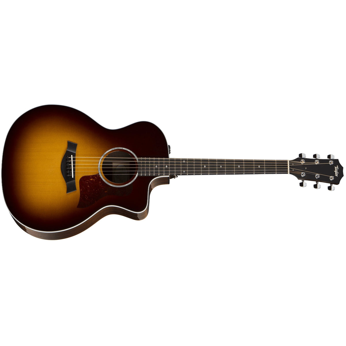 Taylor 214CE-CF-DLX-SB Grand Auditorium Acoustic/Electric Guitar with ES2  Pickup & Hardshell Case-Tobacco Sunburst (Discontinued)