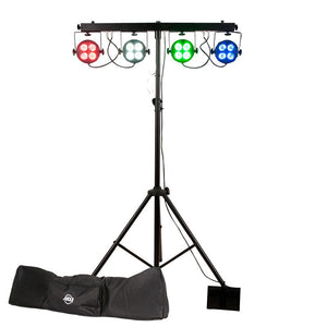 ADJ STARBAR-WASH Lighting System with 4 LED Pars, Stand, Footswitch & Bag-Music World Academy