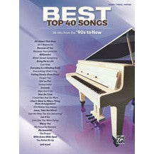 Alfred AP4871 Best Top 40 Songs '90s to Now Book for Piano/Vocal/Guitar-Music World Academy