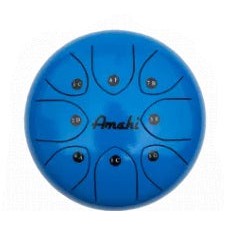 Amahi KLG6-6BL 6" Steel Tongue Drum Key of G, 8-Note with Gig Bag & Mallets-Gloss Blue-Music World Academy