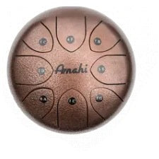 Amahi KLG6-6BZ 6" Steel Tongue Drum Key of G, 8-Note with Gig Bag & Mallets-Bronze-Music World Academy