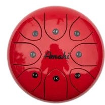 Amahi KLG6-6RD 6" Steel Tongue Drum Key of G, 8-Note with Gig Bag & Mallets-Red-Music World Academy