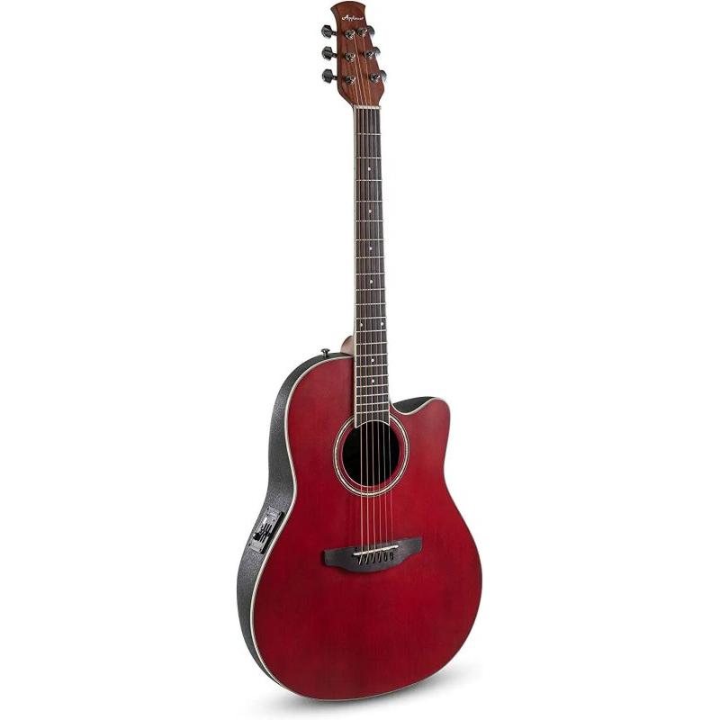 Applause AB24-2S Standard Acoustic/Electric Guitar-Satin Ruby Red-Music World Academy