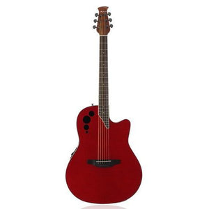 Applause AE44IIP-CHF Elite Plus Flame Maple Top Acoustic/Electric Guitar-Transparent Cherry Red (Discontinued)-Music World Academy