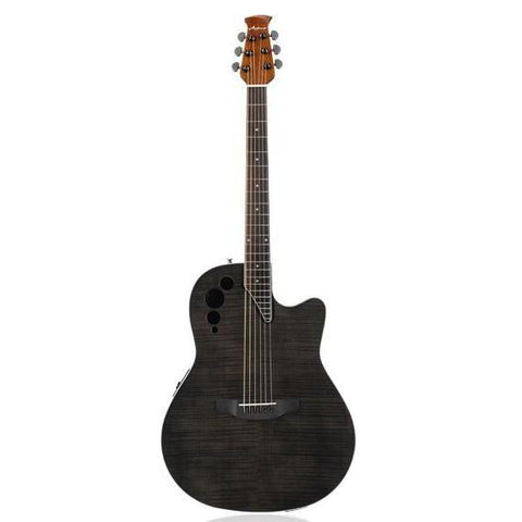 Applause AE44IIP-TBKF Elite Plus Flame Maple Top Acoustic/Electric Guitar-Transparent Black (Discontinued)-Music World Academy