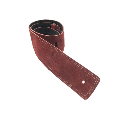 Art & Lutherie 045228 Dakota Suede Guitar Strap-Burgundy-Music World Academy