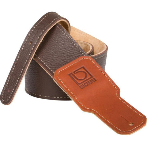 Boss BSL-25-BRN 2.5" Premium Leather Guitar Strap-Brown-Music World Academy