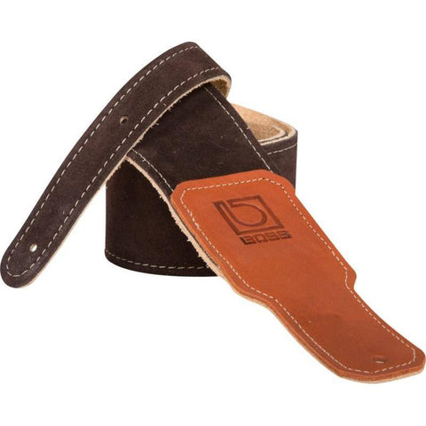 Boss BSS-25-BRN 2.5" Suede Guitar Strap-Brown-Music World Academy