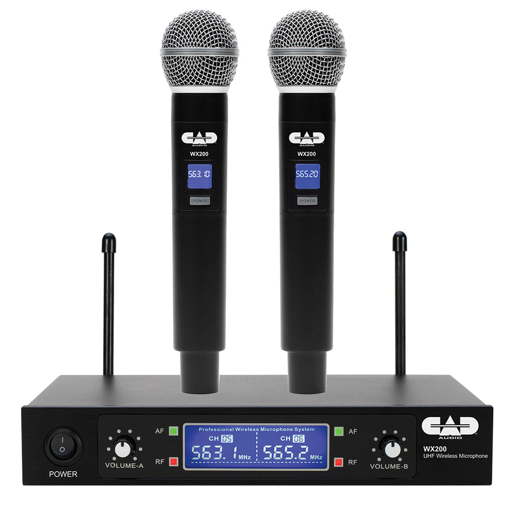 CAD WX200 UHF Dual Channel Hand-Held Wireless Microphone System-Music World Academy