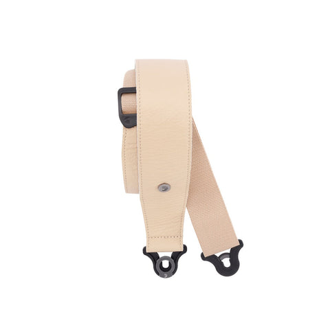 D'Addario 25BAL01 2.5" Comfort Leather Auto Lock Guitar Strap-Tan-Music World Academy