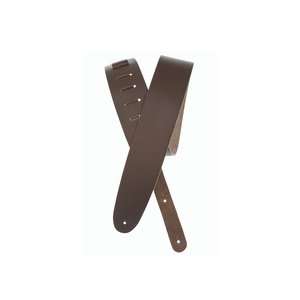 D'Addario 25BL01 2.5" Basic Leather Guitar Strap-Dark Brown-Music World Academy