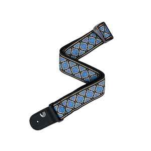 D'Addario 50RW04 Eco-Comfort Woven Guitar Strap-Blue/Gold-Music World Academy