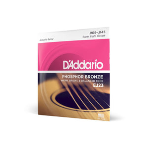 D'Addario EJ23 Acoustic Guitar Strings Phosphor Bronze Super Light 9-45-Music World Academy