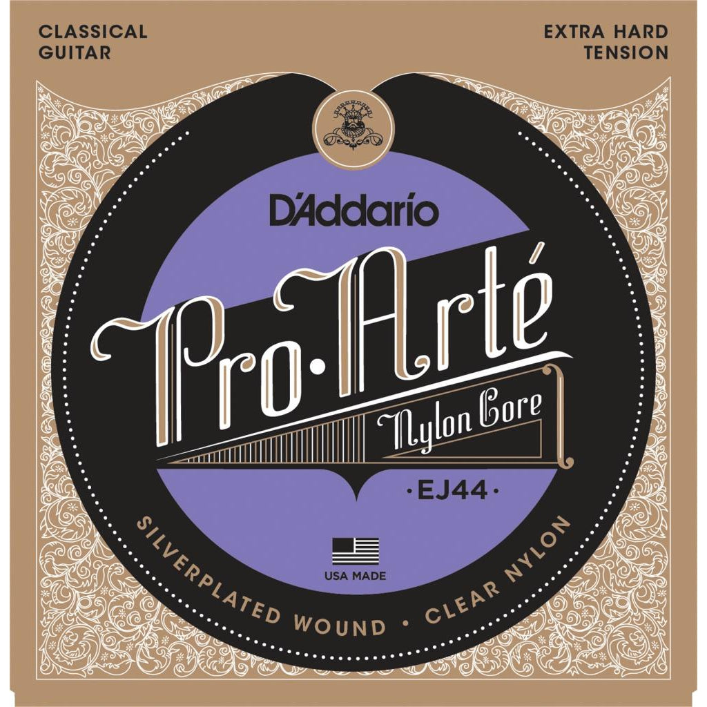 D'Addario EJ44 Pro Arte Silverplated Wound Clear Nylon Classical Guitar Strings Extra Hard Tension-Music World Academy