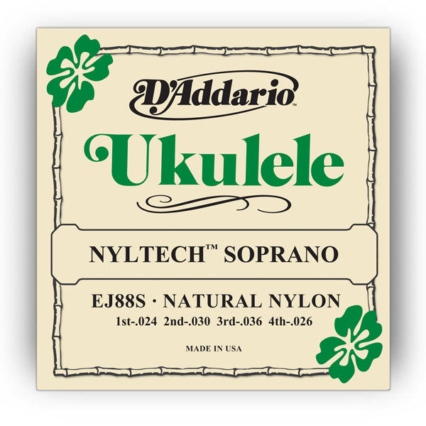 D'Addario EJ88S Nyltech Natural Nylon Soprano Ukulele Strings-Music World Academy