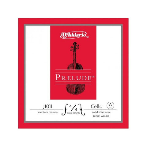 D'Addario J101144M Prelude Cello 4/4 Scale Medium Tension-Single A String-Music World Academy