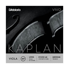D'Addario KV410 Kaplan Vivo Synthetic Core Long Scale Viola Strings Medium Tension-Music World Academy