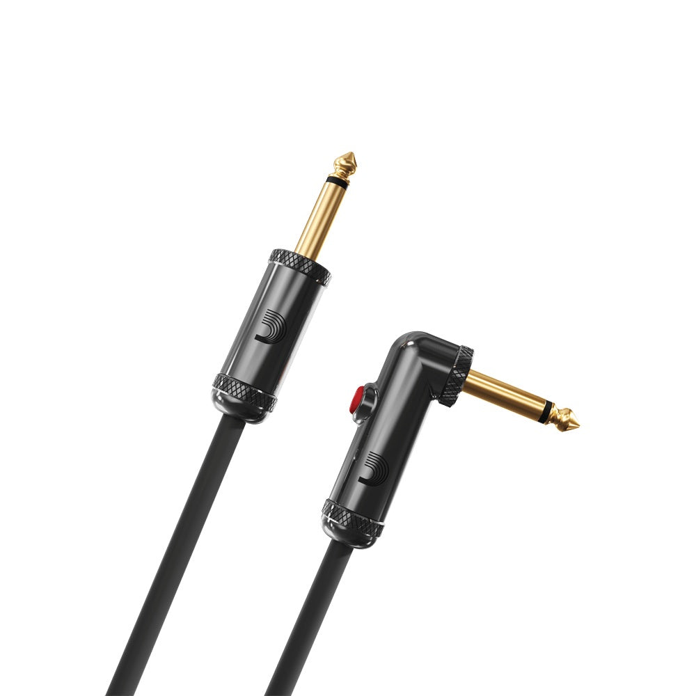 D'Addario PW-AGLRA-10 Circuit Breaker Instrument Cable 1/4"RA Male-1/4" Male, 10ft-Music World Academy
