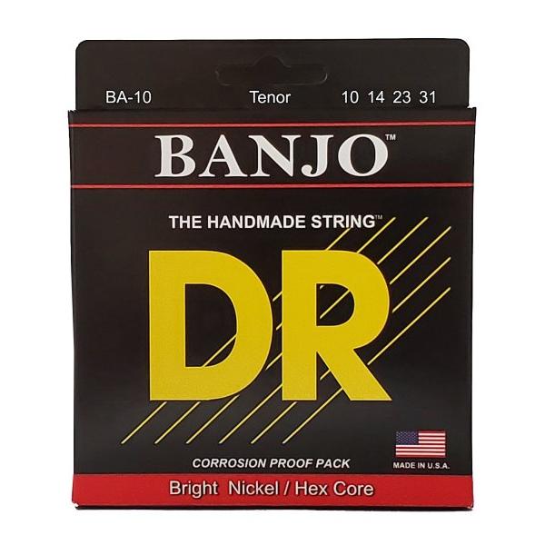DR BA-10 Tite-Fit Bright Nickel Hex Core Tenor Banjo Strings 10-31-Music World Academy