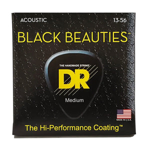 DR BKA-13 Extra Life Black Beauties Coated Acosutic Guitar Strings 13-56-Music World Academy