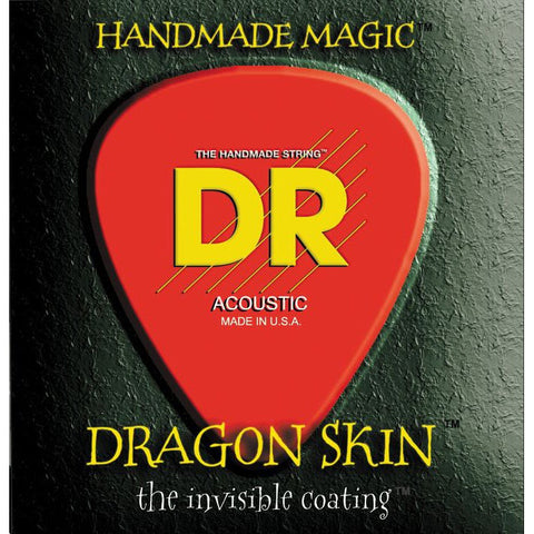 DR DSA13 Dragon Skin K3 Coated Phosphor Bronze Acoustic Guitar Strings Medium/Heavy 13-56 (Discontinued)-Music World Academy