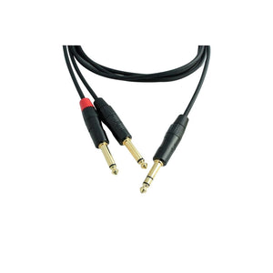 Digiflex HIN-1K-2P-6 Performance Series Adapter Cable 1/8" TRS Male-2x1/4" TS Male-6ft-Music World Academy