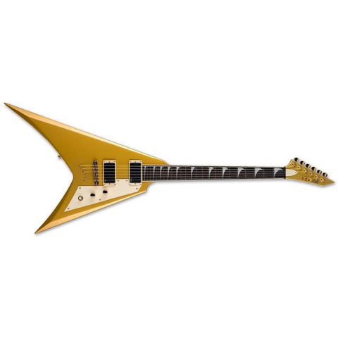 ESP LTD KH-V-MGO Kirk Hammett KH-V Electric Guitar with Hardshell Case-Metallic Gold-Music World Academy
