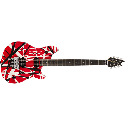 EVH Wolfgang Special Striped Electric Guitar with Gig Bag-Red/Black/White-Music World Academy