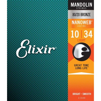 Elixir 11500 Nanoweb Coated Mandolin Strings Light 10-34 (Discontinued)-Music World Academy