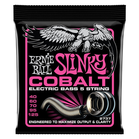 Ernie Ball 2737EB Cobalt Slinky 5-String Bass Strings 40-125-Music World Academy