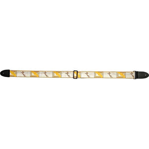 Fender 2" Monogrammed Guitar Strap-White/Brown/Yellow-Music World Academy
