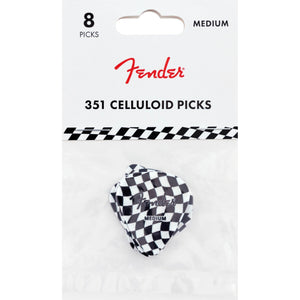 Fender 351 Celluloid Medium Guitar Picks 8-Pack-Checker-Music World Academy