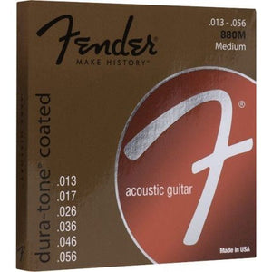 Fender 880M Dura-Tone Coated Phosphor Bronze Acoustic Guitar Strings Medium 13-56 (Discontinued)-Music World Academy