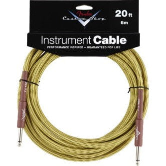 Fender Custom Shop Performance Series Instrument Cable 1/4" Male-1/4" Male 20ft-Tweed (Discontinued)-Music World Academy