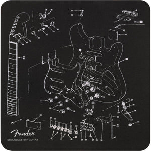 Fender Exploded Stratocaster Mouse Pad-Black-Music World Academy