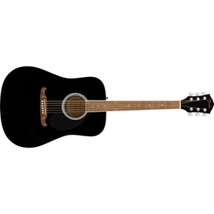 Fender FA-125 Dreadnought Acoustic Guitar with Gig Bag-Black-Music World Academy