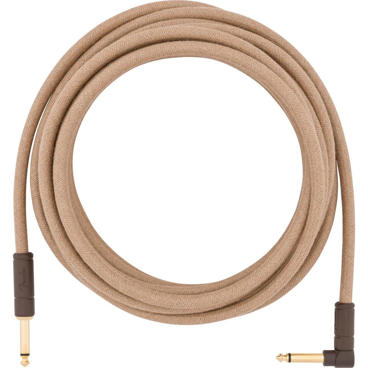 Fender Festival Istrument Cable 1/4" Male- 1/4" Male RA, 18.6ft-Hemp Natural-Music World Academy