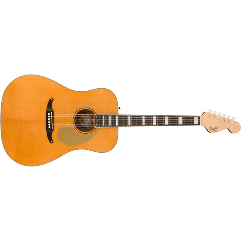 Fender King Vintage Acoustic/Electric Guitar with Hardshell Case-Aged Natural-Music World Academy