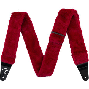 Fender Poodle Plush Guitar Strap-Red-Music World Academy