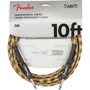 Fender Professional Series Instrument Cable 1/4" Male -1/4" Male 10ft-Desert Camo Tweed (Discontinued)-Music World Academy