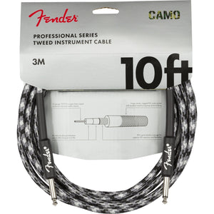 Fender Professional Series Instrument Cable 1/4" Male -1/4" Male 10ft-Winter Camo Tweed (Discontinued)-Music World Academy