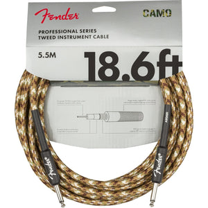 Fender Professional Series Instrument Cable 1/4" Male -1/4" Male 18.6ft-Desert Camo Tweed (Discontinued)-Music World Academy