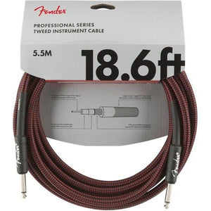 Fender Professional Series Instrument Cable 1/4" Male -1/4" Male 18.6ft-Red Tweed-Music World Academy