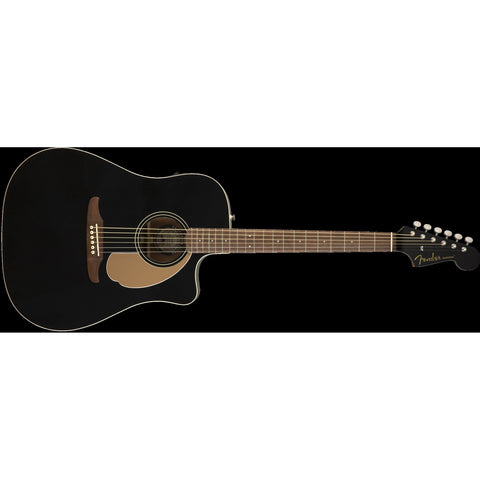 Fender Redondo Player Acoustic/Electric Guitar-Jetty Black (Discontinued)-Music World Academy