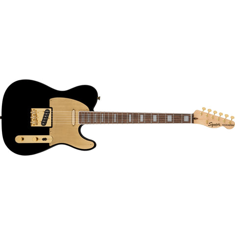 Fender Squier 40th Anniversary Gold Edition Telecaster Electric Guitar-Black (Discontinued)-Music World Academy